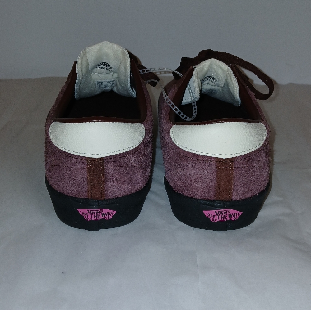 SOLD Vans Sport Low Skate Shoes Suede & Leather, Brown With Pink V-Stripe - Picture 6 of 10